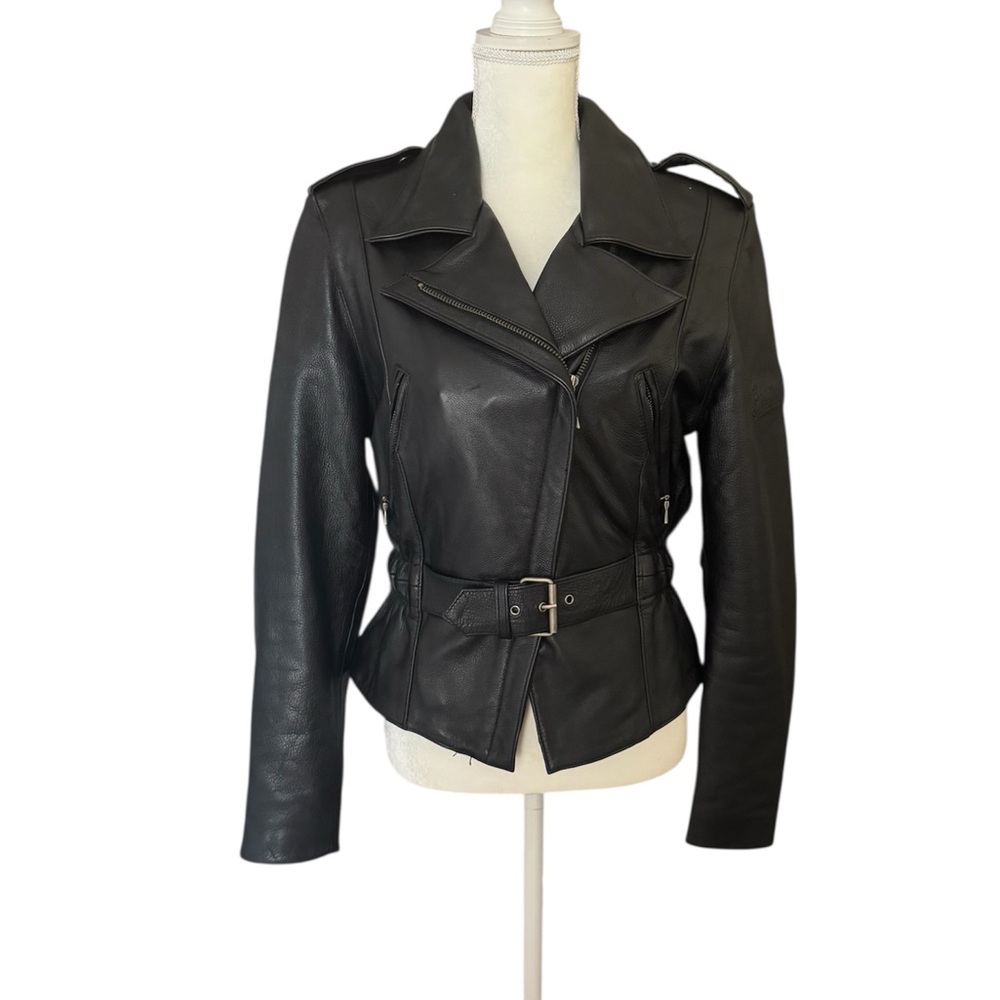 Flying bikes  Leather Biker Jacket